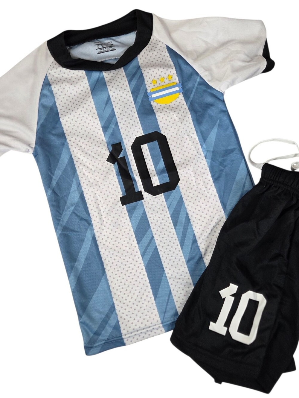 Soccer Jersey Kids 2 Piece Set New Size Boys 4-5 Year Old -#10 -Blue/White/Black